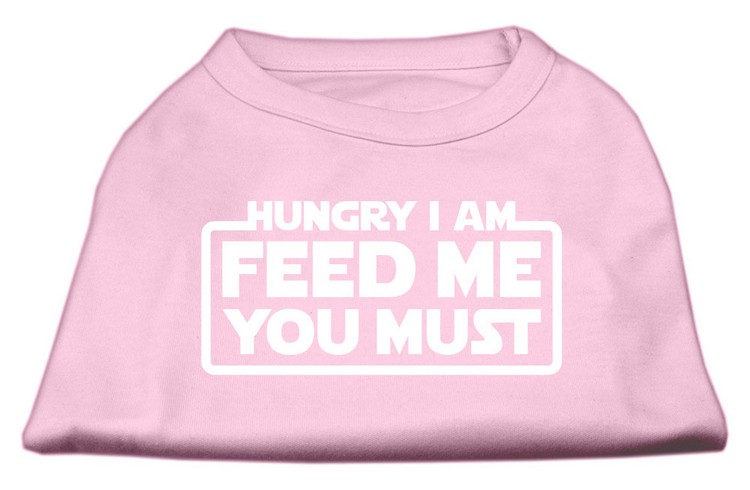 Hungry I am Screen Print Shirt Light Pink XS